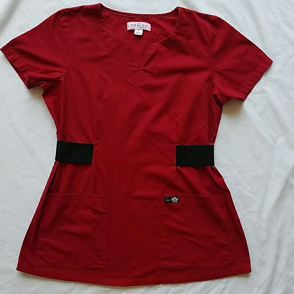 Red Scrub Top SIZE Small